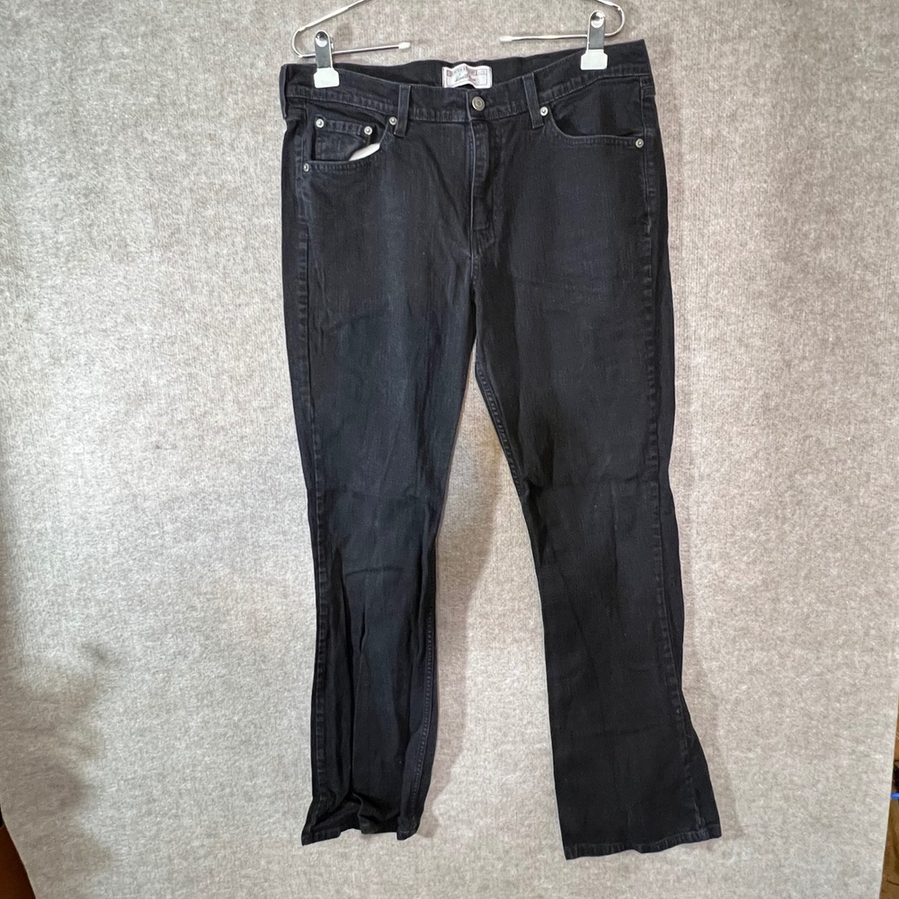 Levi Strauss Signature Jeans Women 16 Long Black Stretch Bootcut Casual Classic